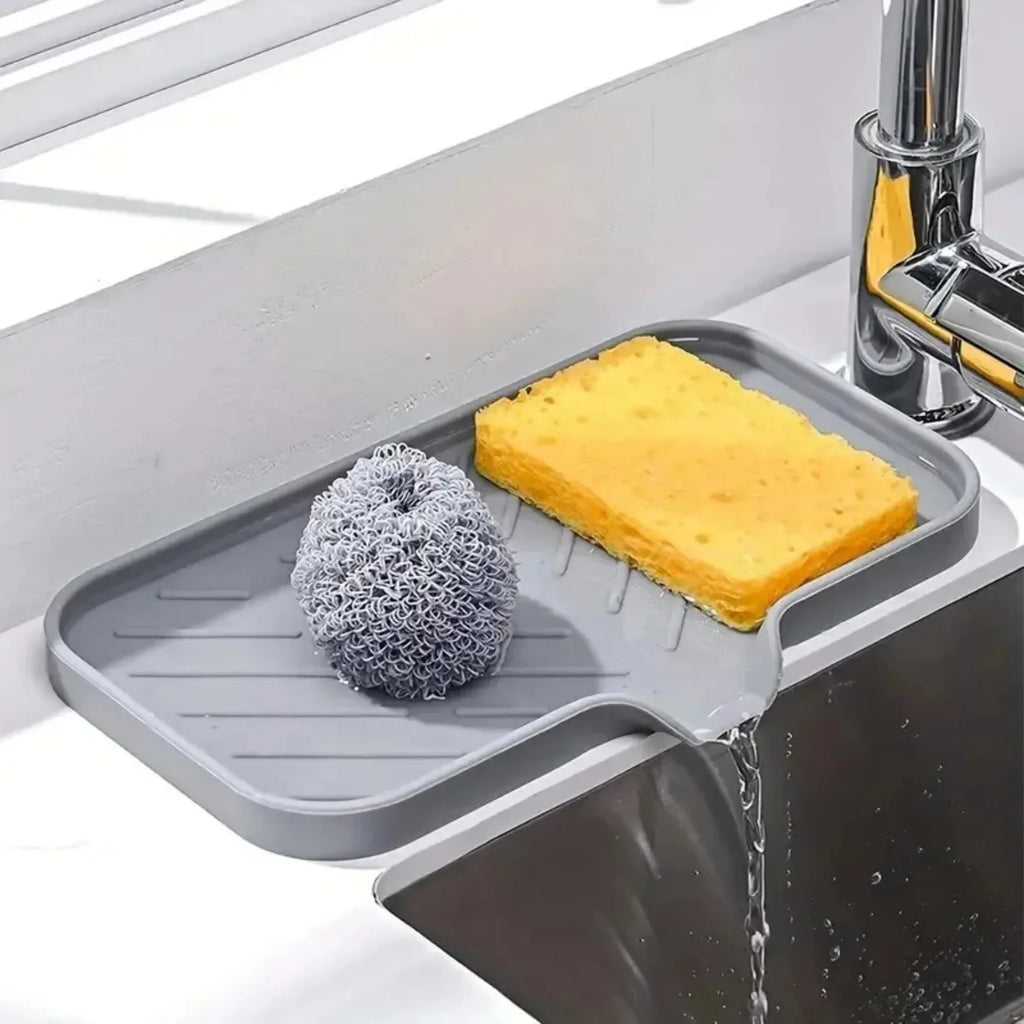 1-Pack Silicone Drain Soap Box Kitchen Bathroom Anti-slip Sink Tray Creative Washing Table Soap Tray Free Punch Drain Rack
