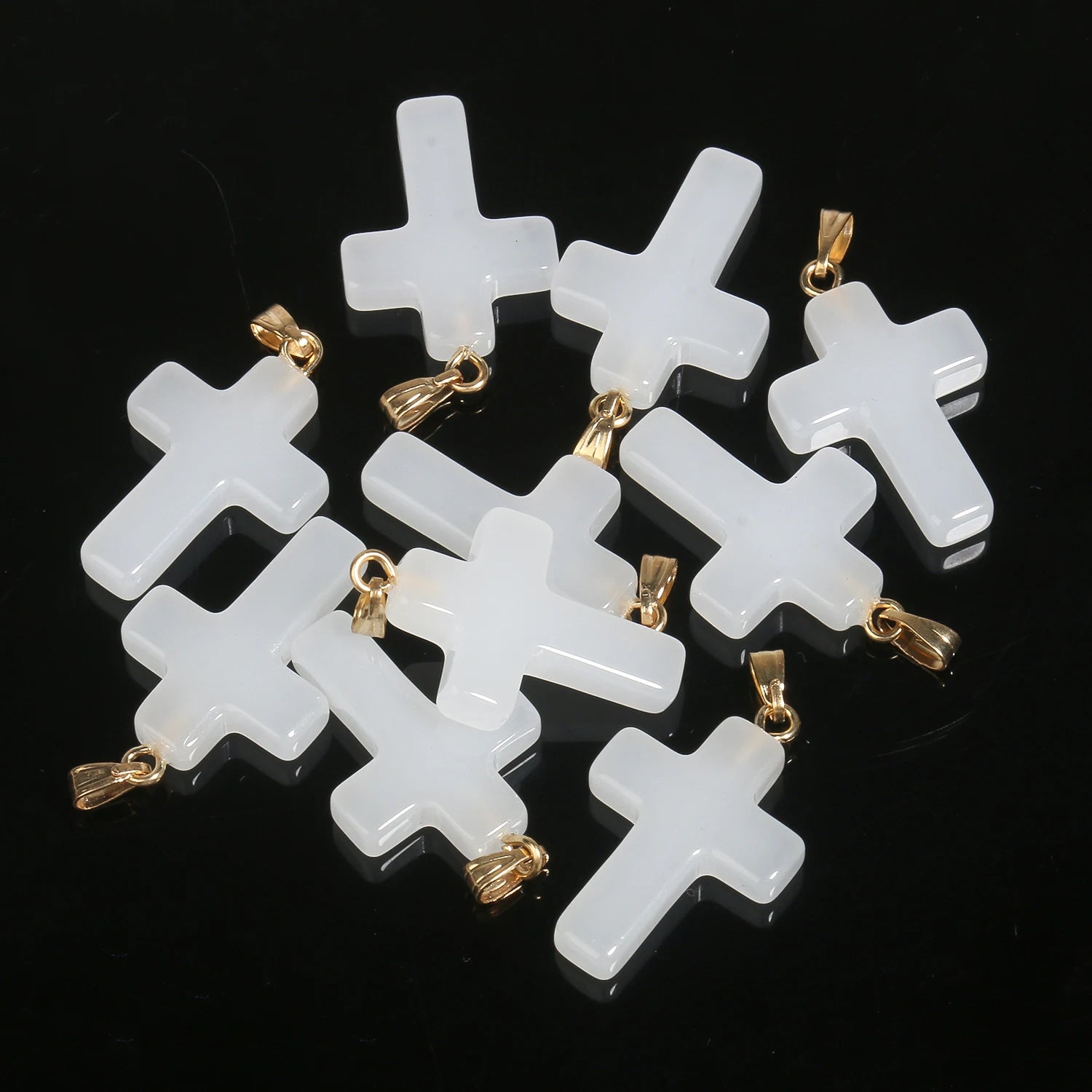 10pcs/lot 18x25mm Cross Lampwork Necklace Bracelet Czech Glass Charms Pendants for Jewelry Making Diy Bracelet Accessories
