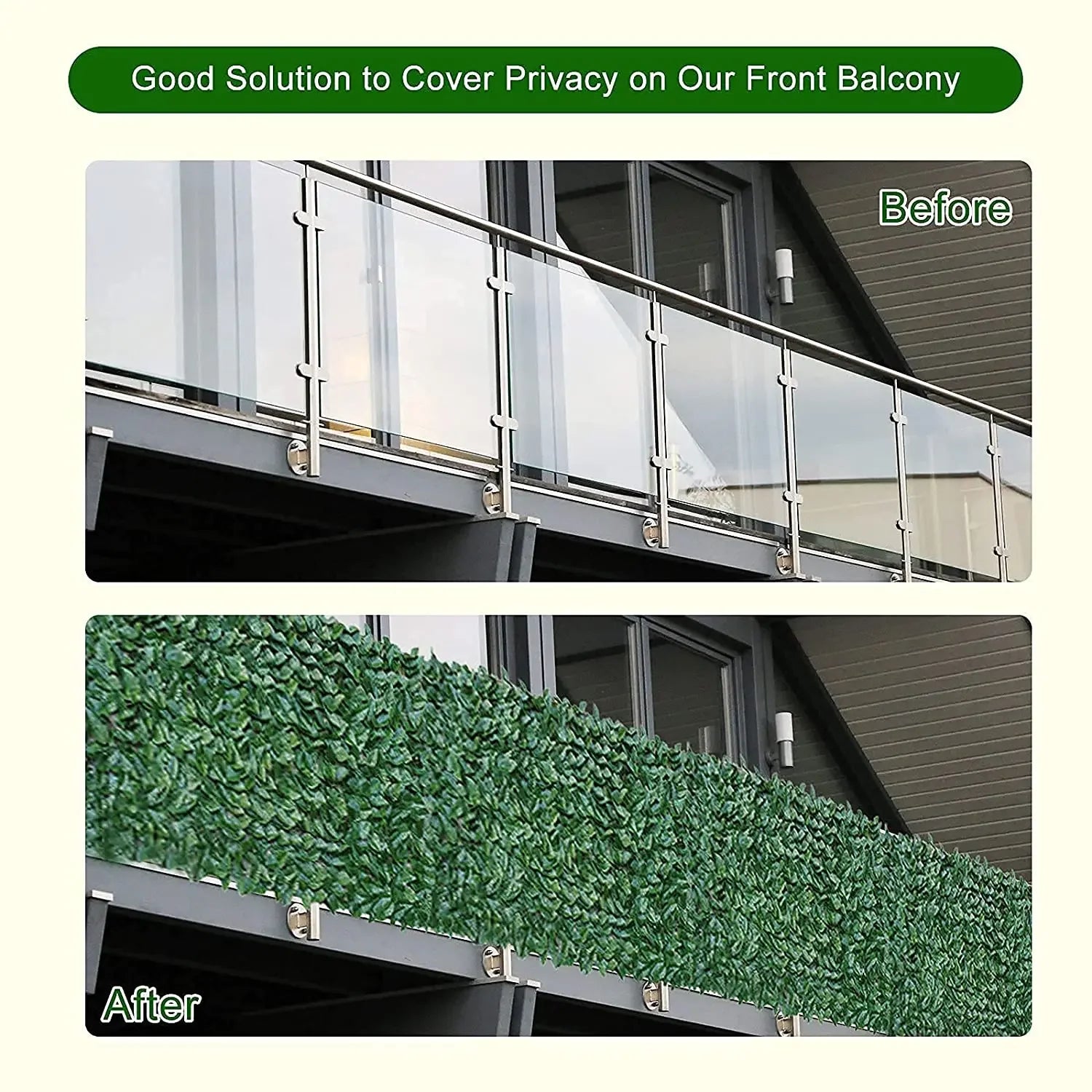 Artificial Privacy Fence Screen Faux Ivy Leaf Hedges 200/100cm Long Leaf Fence Panels Indoor Outdoor Garden Deck Balcony Screen
