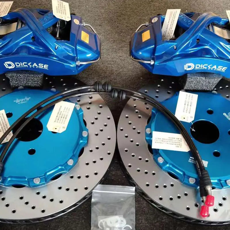 Dicase Brake Aftermarket Part Front and Rear With Electronic Parking Caliper Oxidized Blue drilled disc for Toyota ALPHARD/Camry