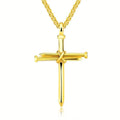 Mens Jewellery Black Stainless Steel Necklace Cross Pendant-Chain Necklace Gift for Men Wholesale