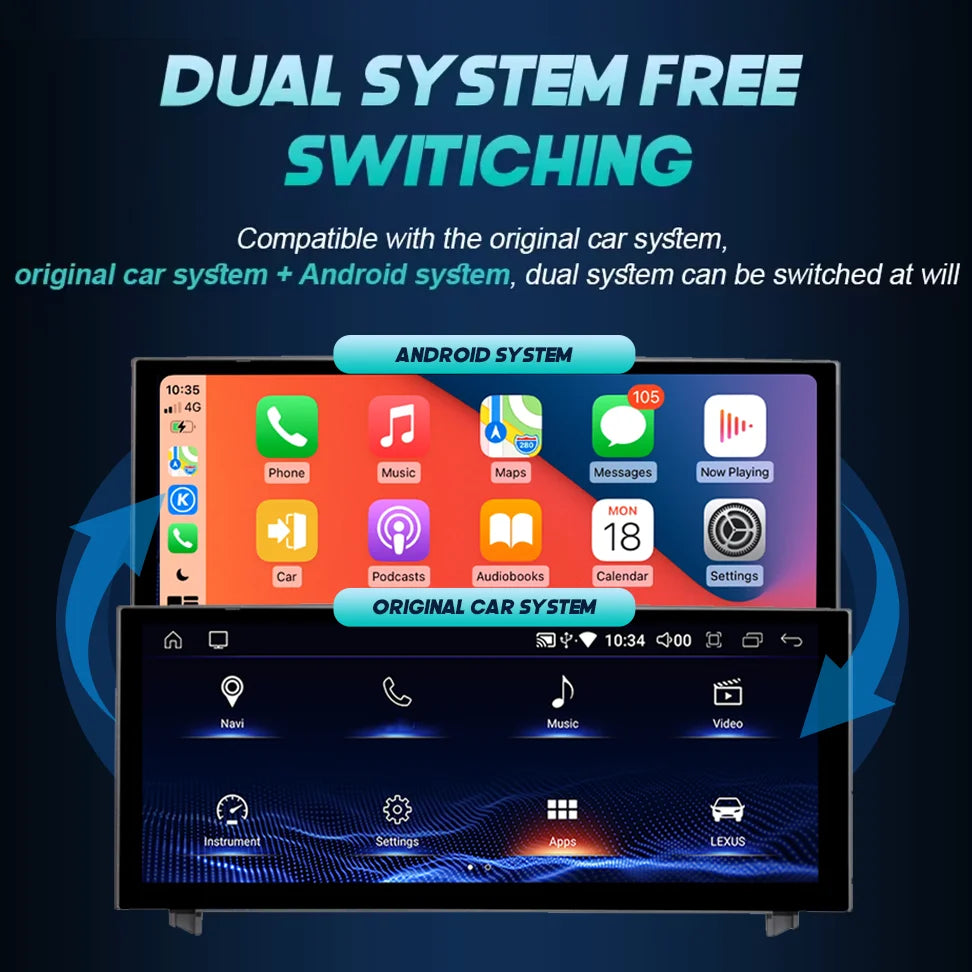 Android 14 Car Radio For Lexus IS RC 200 250 300 350 200t 300h 2013-2019 128GB Multimedia Video Player CarPlay Autoradio 4G