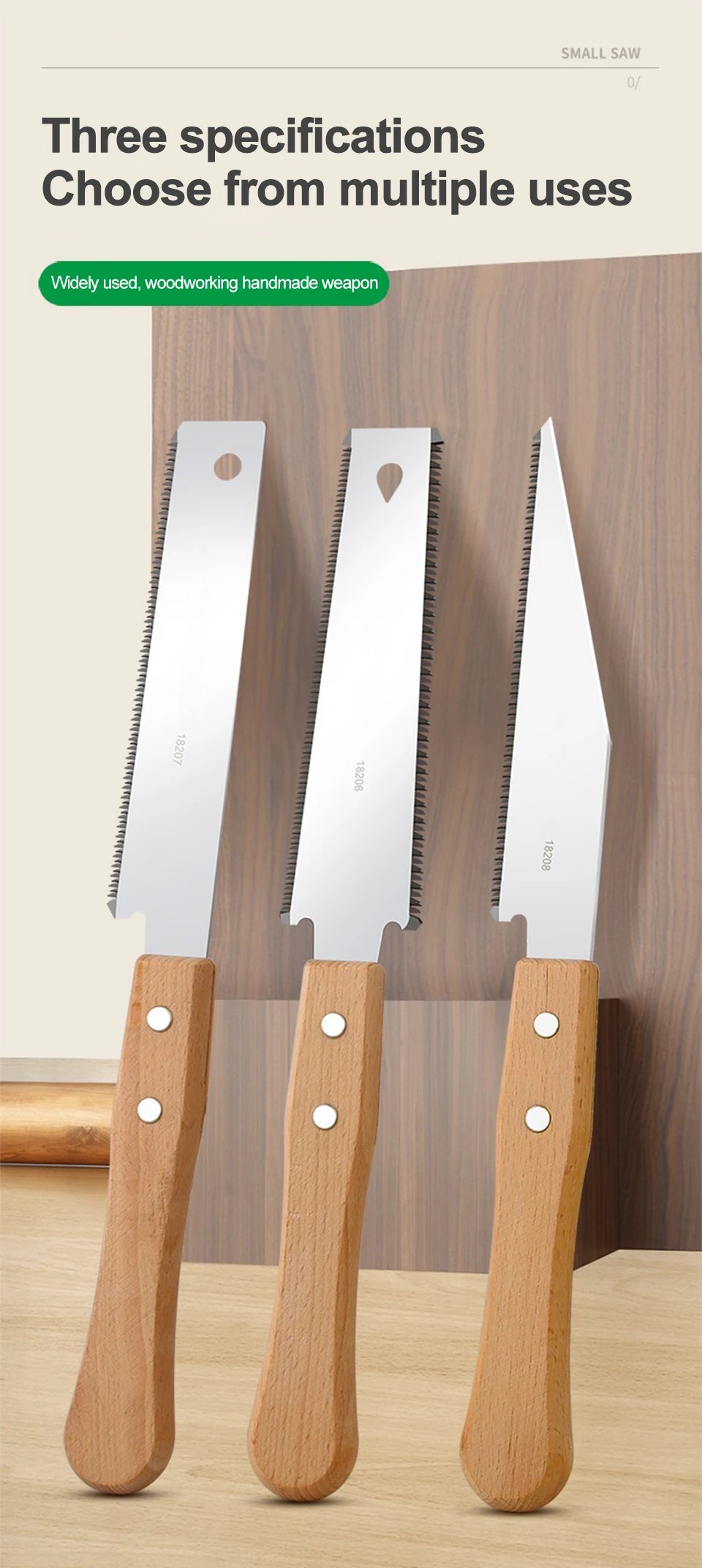 Japanese Style Hand Saw with Non-slip Wooden Handle Pull Type Flexible Flush Cut Woodworking Cutting Tool for Woodcraft