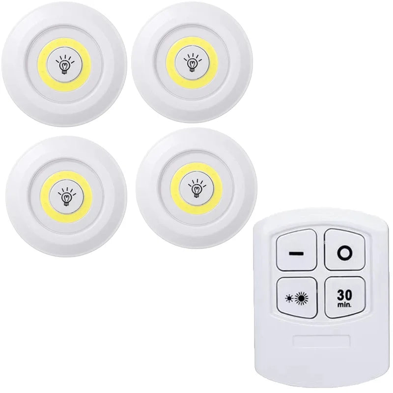 Éclairage LED Dimmable Sous Armoire avec Télécommande, Lumières LED Alimentées par Piles pour Placards, Armoires, Salle de Bain, Veilleuse