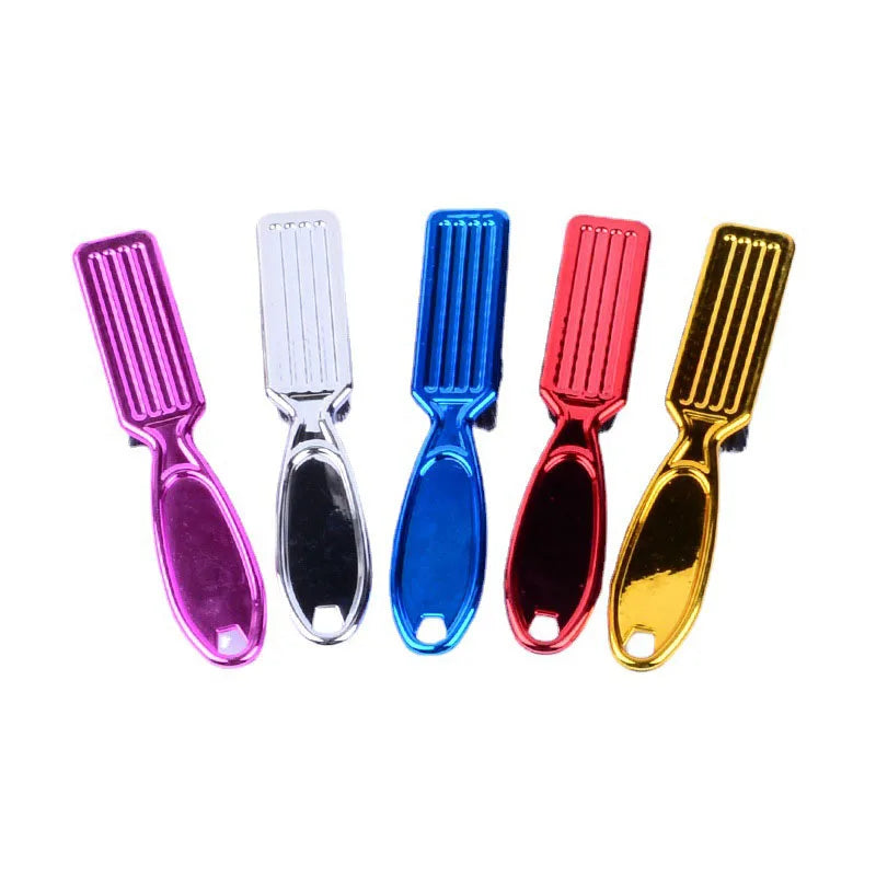Six Colors Comb Brush  Small Beard Styling Brush Professional Shave Beard Brush Barber Vintage Carving Cleaning Brush