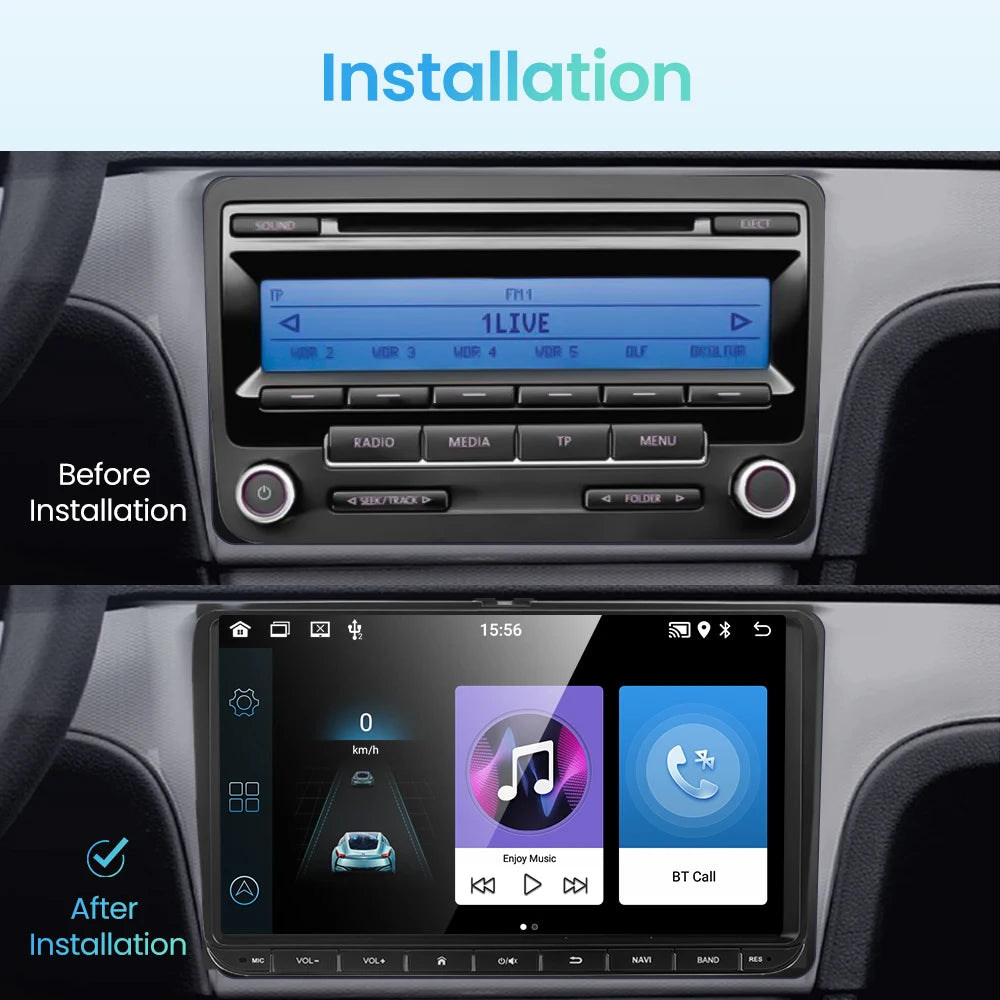 GEARELEC 9 "Car Radio For VW Golf Passat B6 B7 Skodas sat Octavia Polo Tiguan 2 Din wireless Android 13 CarPlay Android RDS Auto DSP BT 4G GPS Car Multimedia Player For Volkswagen