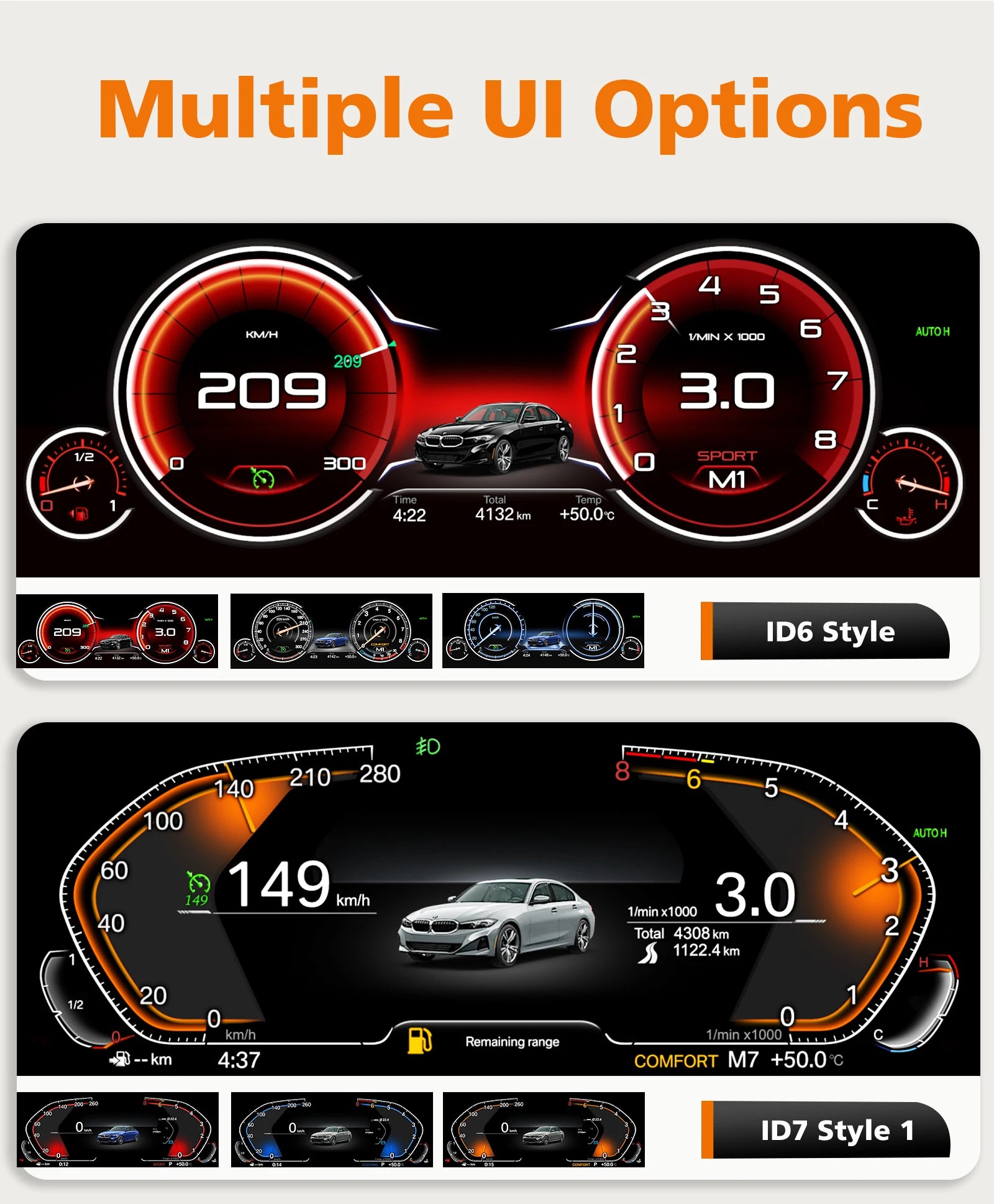 10.25inch Car Digital Dashboard For BMW X5 E53 / 5 Series E39 1999 -2006 Speedometer Dashboard Gauges Dash Panels