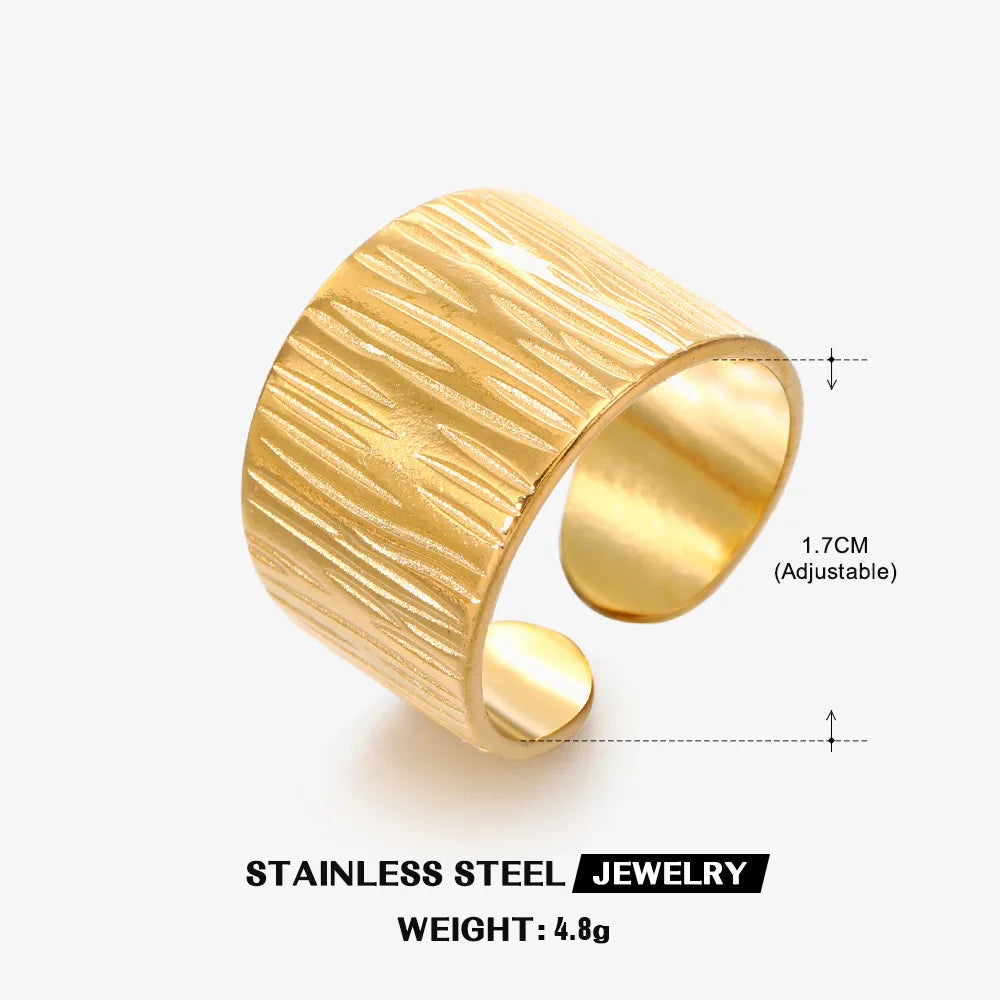 316L Stainless Steel Shell Rings for Women Adjustable Gold Color Little Star Open Rings Female Jewelry Weddings Gifts New Trendy