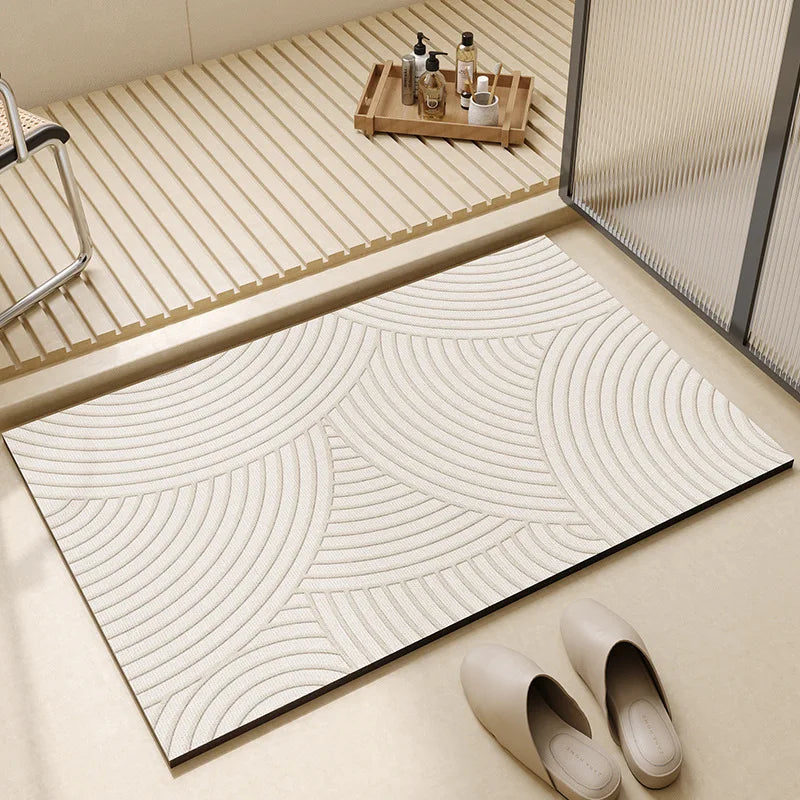 Super Absorbent Bathmat with Non-Slip Rubber Bottom Bath Mats Bathroom Bathtub Mat Simple Style Quick-Drying Floor Mats Foot Pad