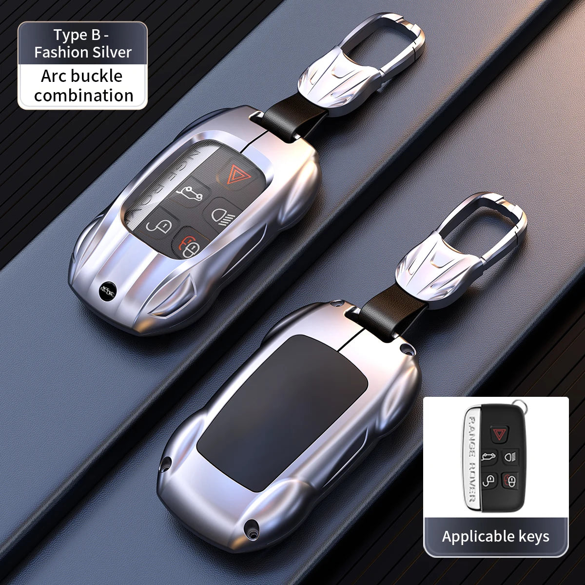 Leather Metal Car Key Case Cover Bag For Land Rover Range Rover Sport Evoque Freelander Velar Discovery 4 Jaguar XE XJ XF Guitar