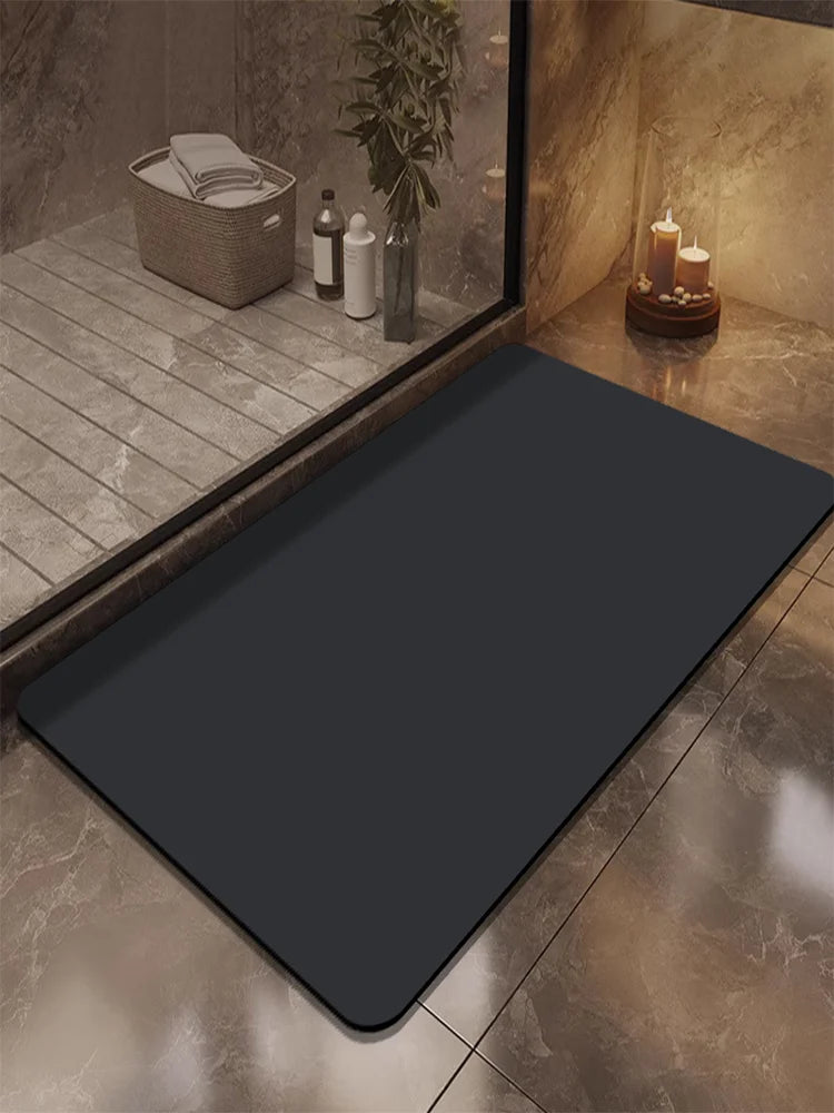 Solid color diatom mud bathroom absorbent floor mat toilet toilet stepping mat anti-slip mat home entrance mat