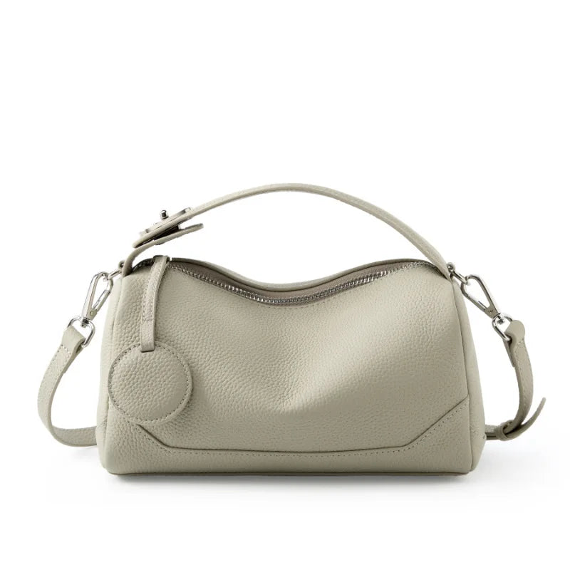 new fashion genuine leather woman bag handle cowhide shoulder bag luxury designer minimalism bag cattle leather