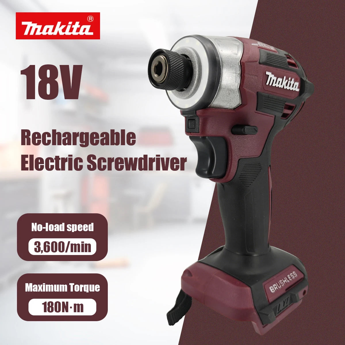 Makita 18V DTD173 Brushless Drill Power Tool Multicolor Home Improvement DIY 180Nm Electric Wood Bolt T-Mode