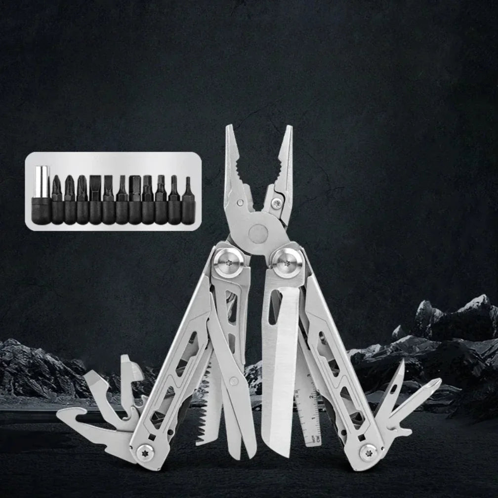 Multifunctional Folding Pliers Stainless Steel Knife Screwdriver Cutter for Outdoor Survival Camping Hunting Hiking
