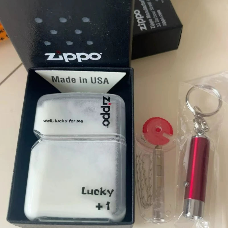 Zippo Creative Luminous Flowing Sand Oil Lighter combination, Shell Fuel Lighter unisex Windproof Collection in box
