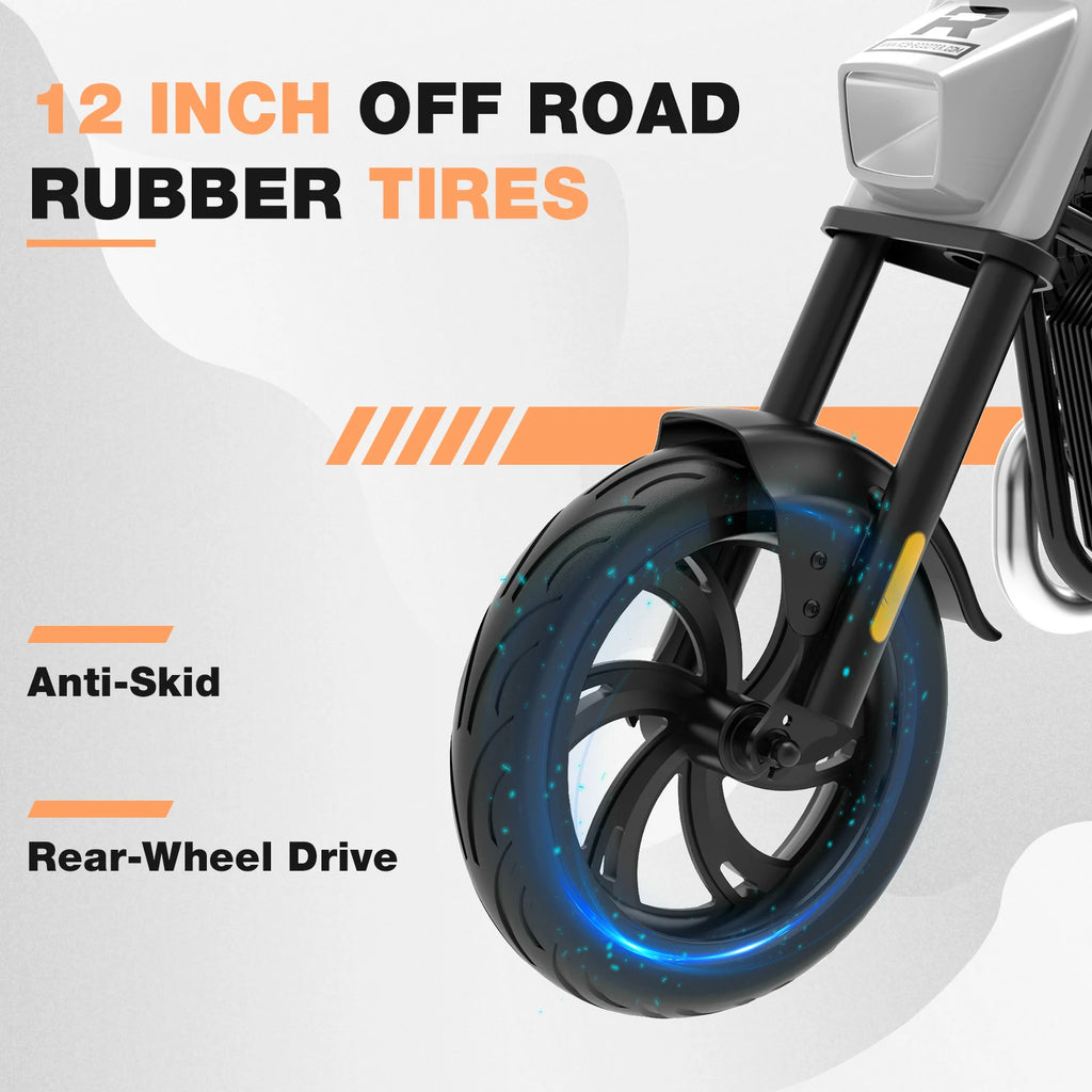 RCB R9 Motorbike electric kids motor, motor W IP54, 24V 5.2Ah, 12-15km, 3-speed, 12-inch tyre, Bluetooth music, as early as 4 years