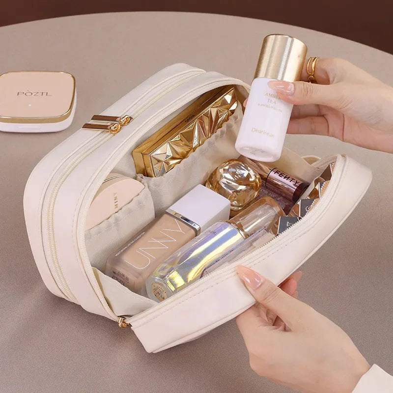 New Double Layer Cosmetic Bag Ladies Pencil Case Portable Large Capacity makeup bag Travel Essentials Cosmetics Organizer