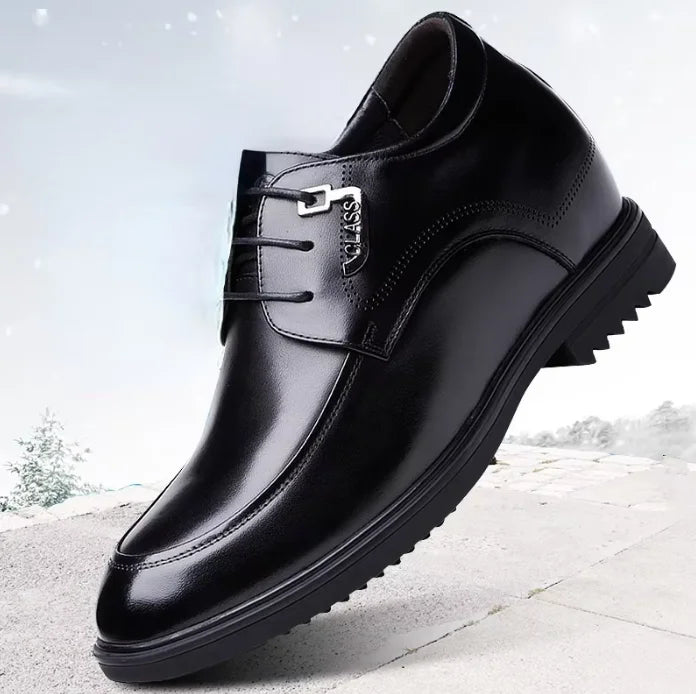 Height Increasing Shoes for Men's Leather Casual Shoes Comfortable Breathable Men Increased 10cm Wedding Elevator Shoes
