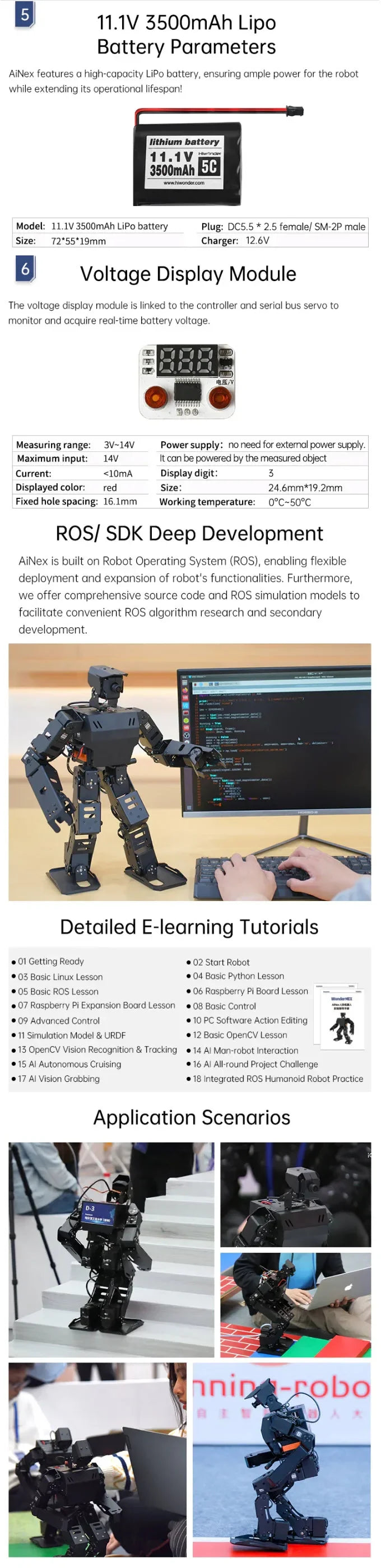 Professional ROS Humanoid Robot for Competition Teaching Kit Based on Raspberry Pi Athletic Robot Kit