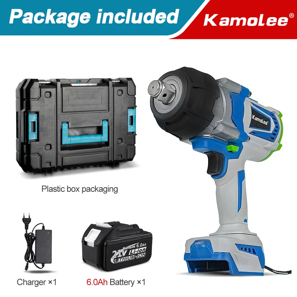 Clé électrique sans balais Kamolee 3/4 pouce 4100NM Clé à chocs Outil électrique pour batterie Makita 18v