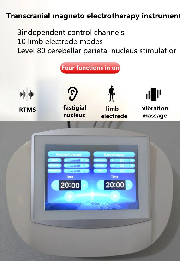 RTMS repetitive transcranial magnetic stimulator for insomnia stroke  depression anxiety schizophrenia autism HYPERactivity