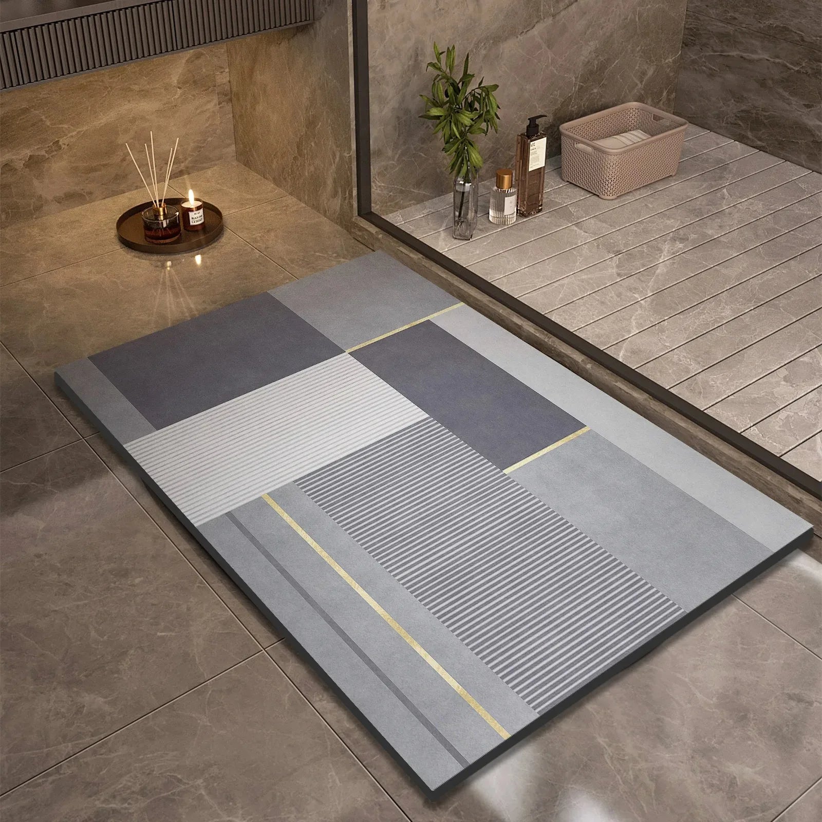 Luxury Diatomite Mud Bath Mat Bathroom Super Absorbent Shower Foot Mats Non Slip Quick Dry Toilet Carpet Room Rugs Doormat 욕실 매트