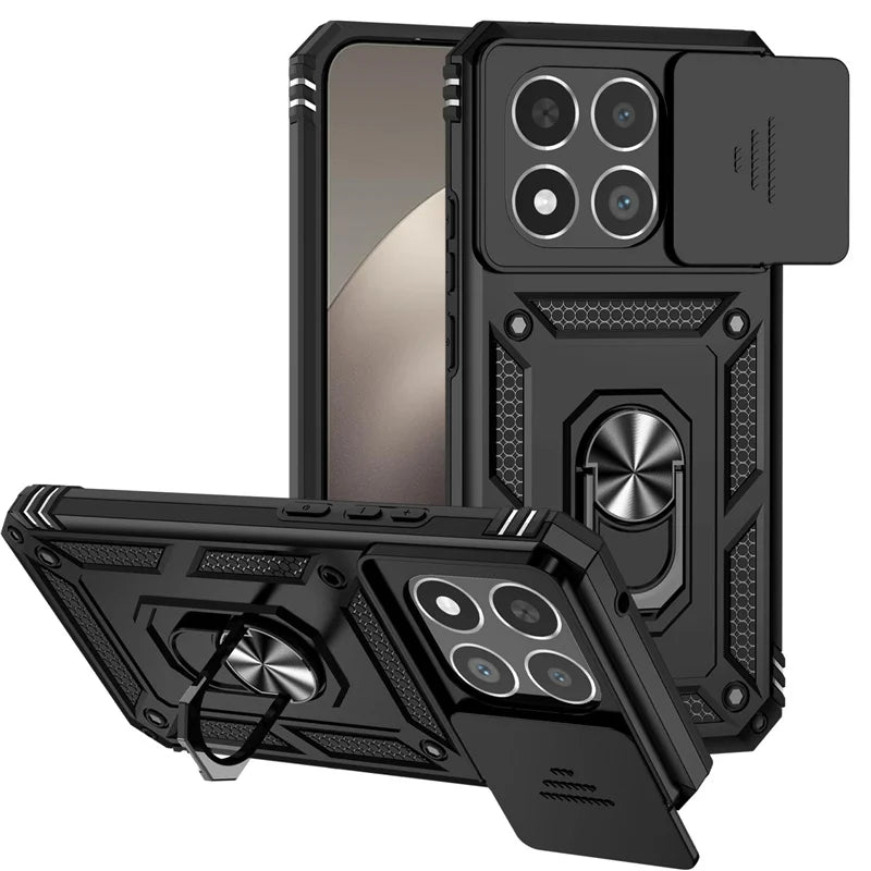 Armor Funda for Xiaomi 15T Pro 5G Case Car Magnetic Holder Ring Phone Case for Xiaomi 15 T Mi15tpro Xiaomi15T Lens Protect Cover