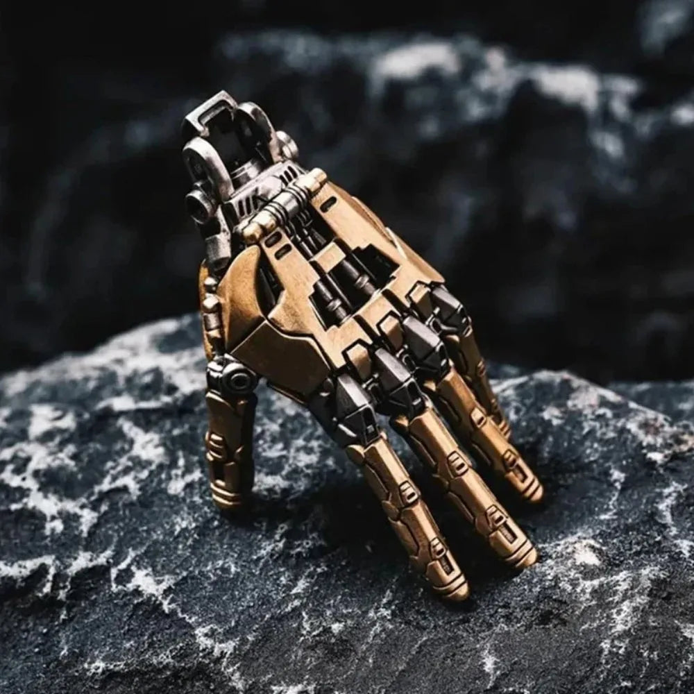 Robot Hand With Movable Fingers Mechanical Bionic Hand Pendant Car Interior Hanging Ornament EDC Charm Display Decoration