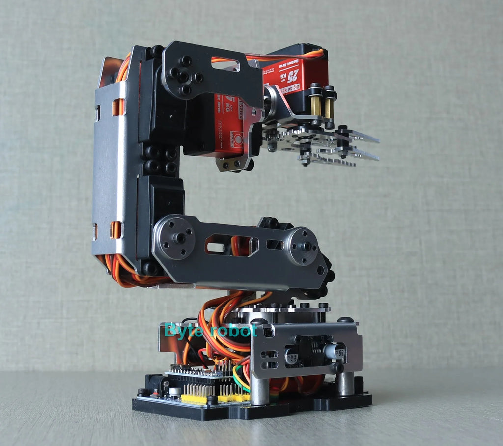 APP Control 6 Dof Metal Mechanical Arm Aluminum Alloy Bracket High Quality Robot Arm for Arduino Robot DIY Kit Programmable Arm