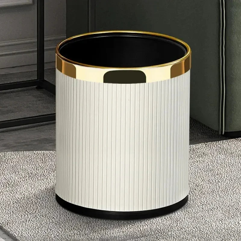 Poubelle de luxe dorée, poubelle moderne anti-odeur, outils de nettoyage d'hôtel pour la maison, la cuisine, la salle de bain, le salon