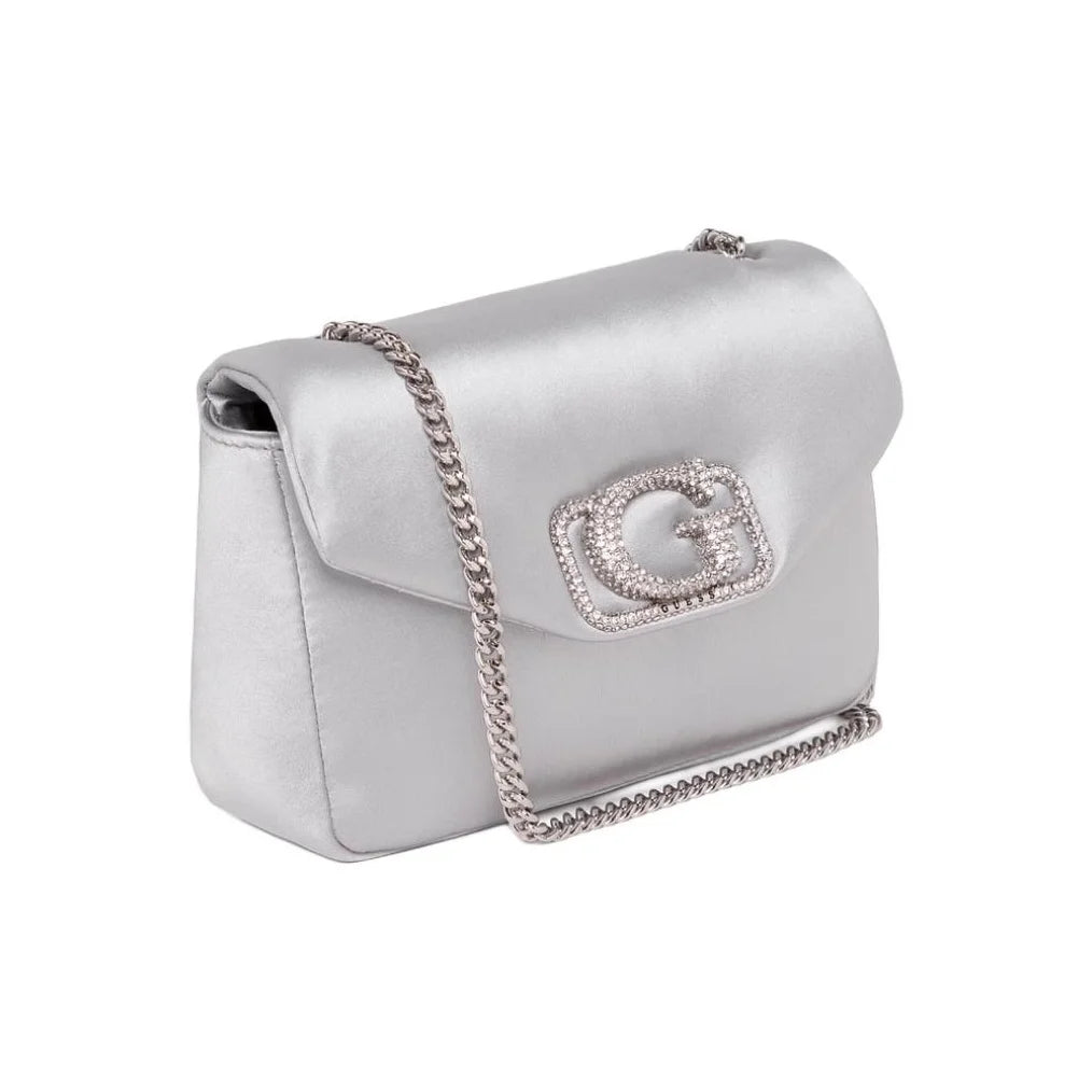 GUESS Fabric Shoulder Bag Medium Women's Silver EY967078