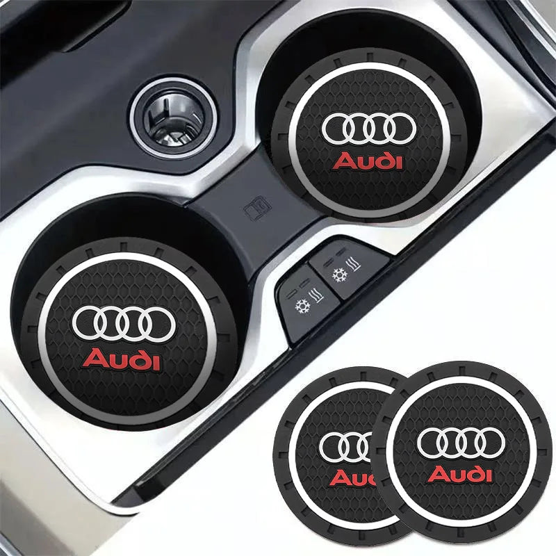 For Audi Sline A7 A8 Q1 Q2 TT A1 A2 A3 A4 A5 A6 Q3 Q4 Q5 Q6 Q7 Q8 TT S3 S5 S7 A4L A6L Car Water Cup Non-Slip Mat Pad Accessory