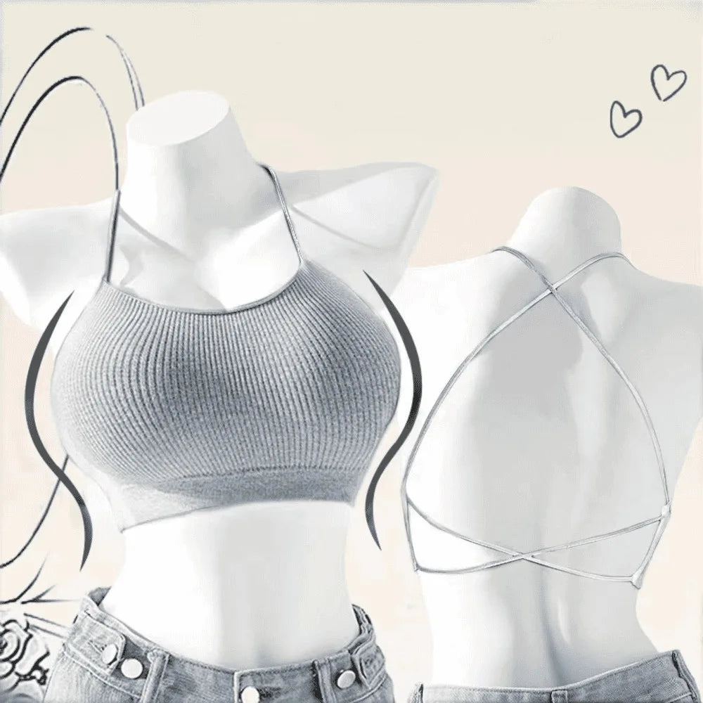 Women's Bras, Backless Lingerie, Strapless Bras, Backless Wrap-Around Bras with Pads, Underwear, Strapless Bras, Teenage Lingeri