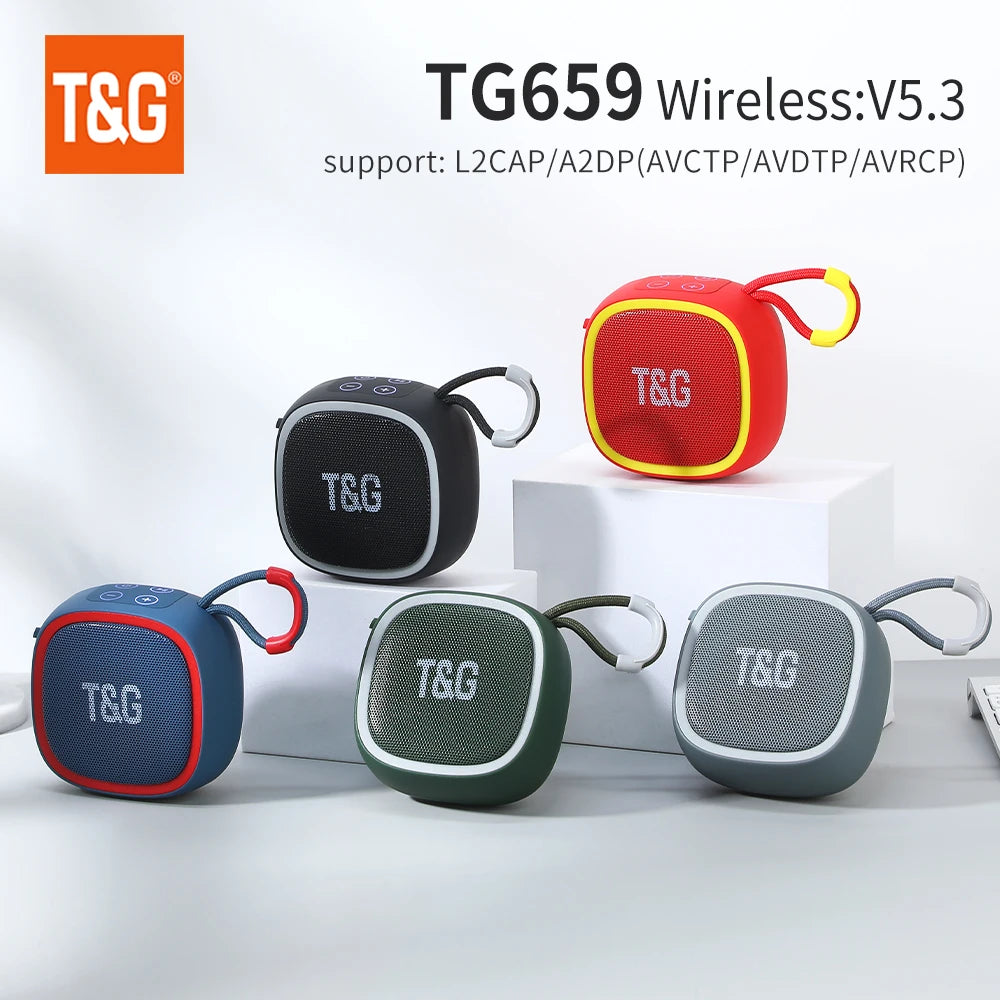 Enceinte Bluetooth Mini Portable Sans Fil Haut-parleurs Puissants TWS BT 5.3 Boîte Son HIFI Haut-parleur Prend en Charge la Carte TF Radio TG659
