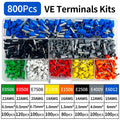 Bulk Copper Crimp Terminals 200-1900Pcs | E1508/E1008 Ring Connectors for Cable Wiring & Auto Repair