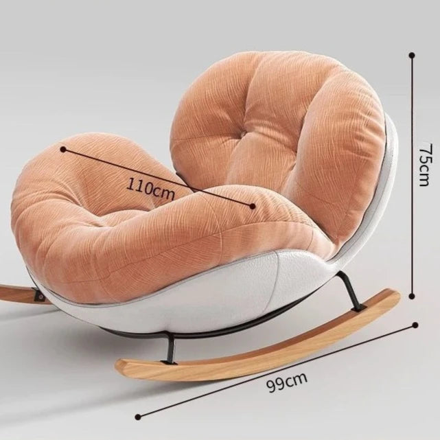 Cream New Pink Rocking Chair Lazy Recliner Home Leisure Single Sofa Balcony Living Room Rocking Chairs Muebles Para El Hogar