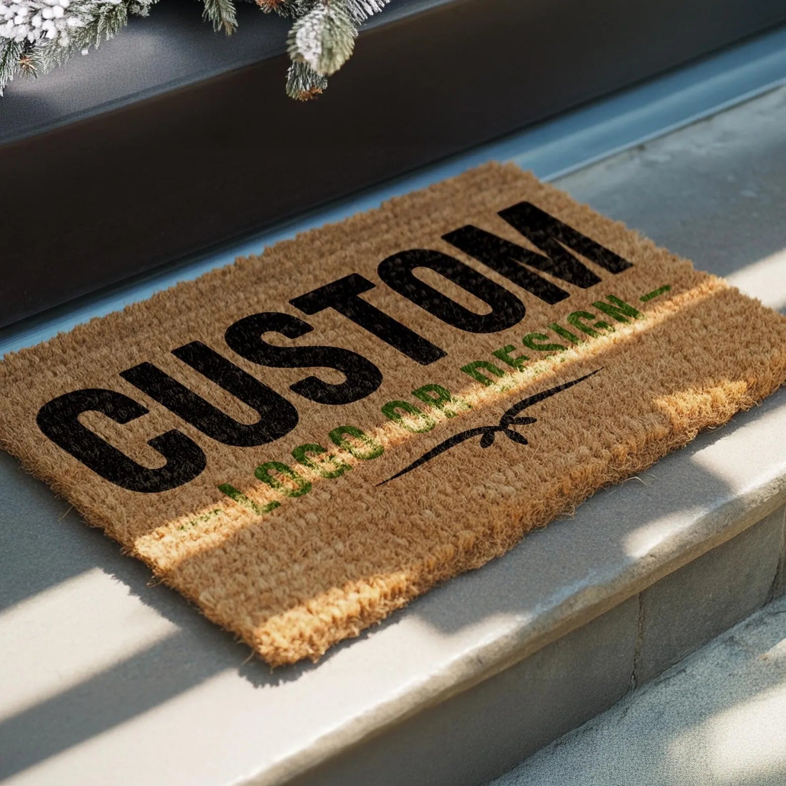 Customized Coir Doormat Logo Text Number Design Your Idea Welcome Mat Rugs for Company Home Indoor Outdoor Housewaring Gifts