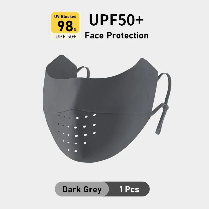 Summer Ice Silk Face Mask UV Sun Protection Respirator Men Women Adjustable Breathable Mask For Outdoor Running Cycling Sports