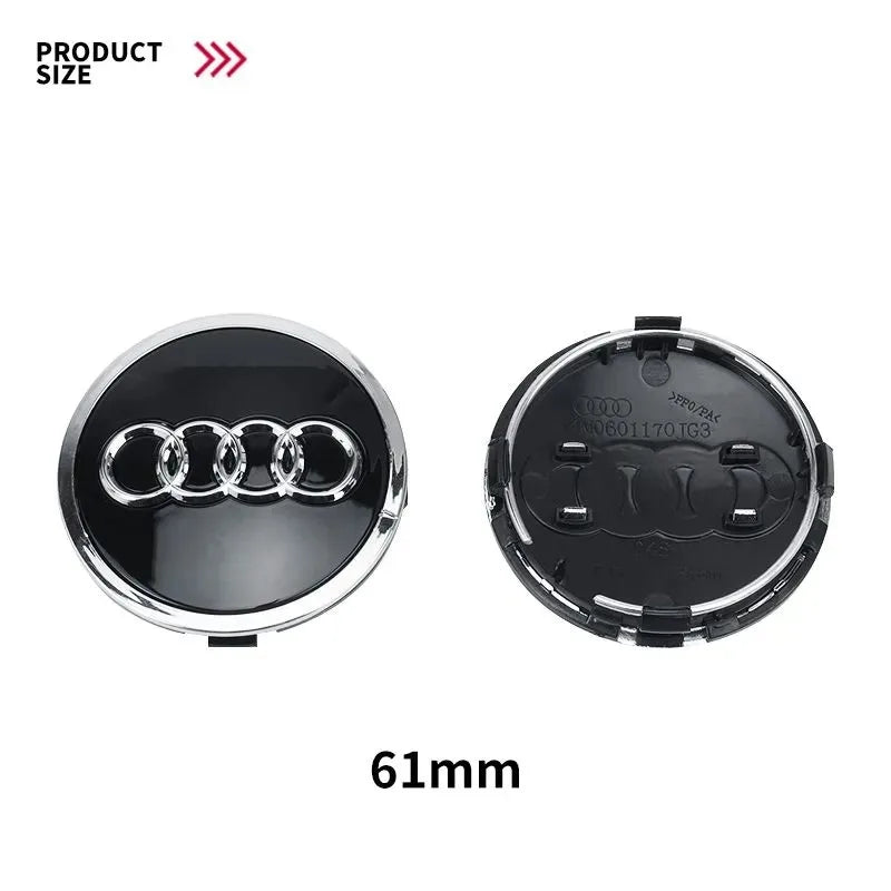4pcs For Audi A3 A4 A5 A6 A7 A8 S4 S6 A1 A2 Q5 Suitable 60mm 61mm 68mm 69mm Automotive Wheel Hub Center Cover Replacement Badge