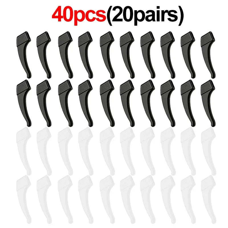 2/40pcs Silicone Ear Hook Anti-slip Glasses Leg Ear Sleeve Bracket Fastener Sunglasses Accessories Grip Anti-fall Eyewear Holder