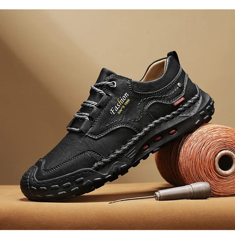 New Genuine Leather Mens Casual Shoes Fashion Lace Up Business Oxford Shoes for Men Outdoor Walking Sport Shoes Tennis Masculino