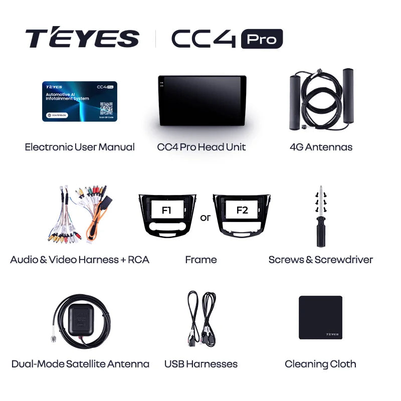 TEYES CC4 PRO pour Nissan X-Trail 3 T32 2013 - 2022 Qashqai 2 J11 CarPlay Android Auto 2DIN Autoradio Multimédia Stéréo