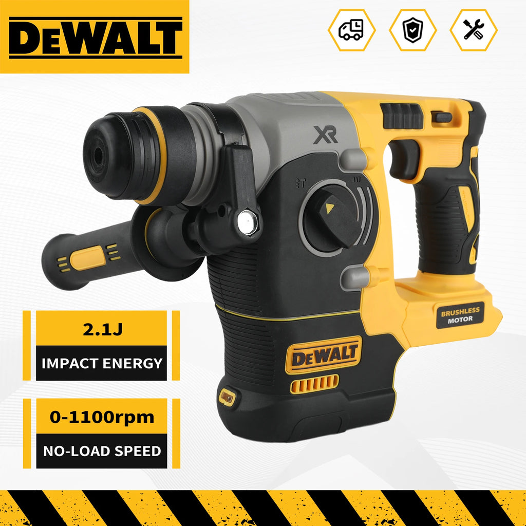 DEWALT DCH273 20V Brushless Rotary Hammer 2.1J Impact Energy 360° Handle 6.0Ah Battery for Concrete Brick Stone Drilling