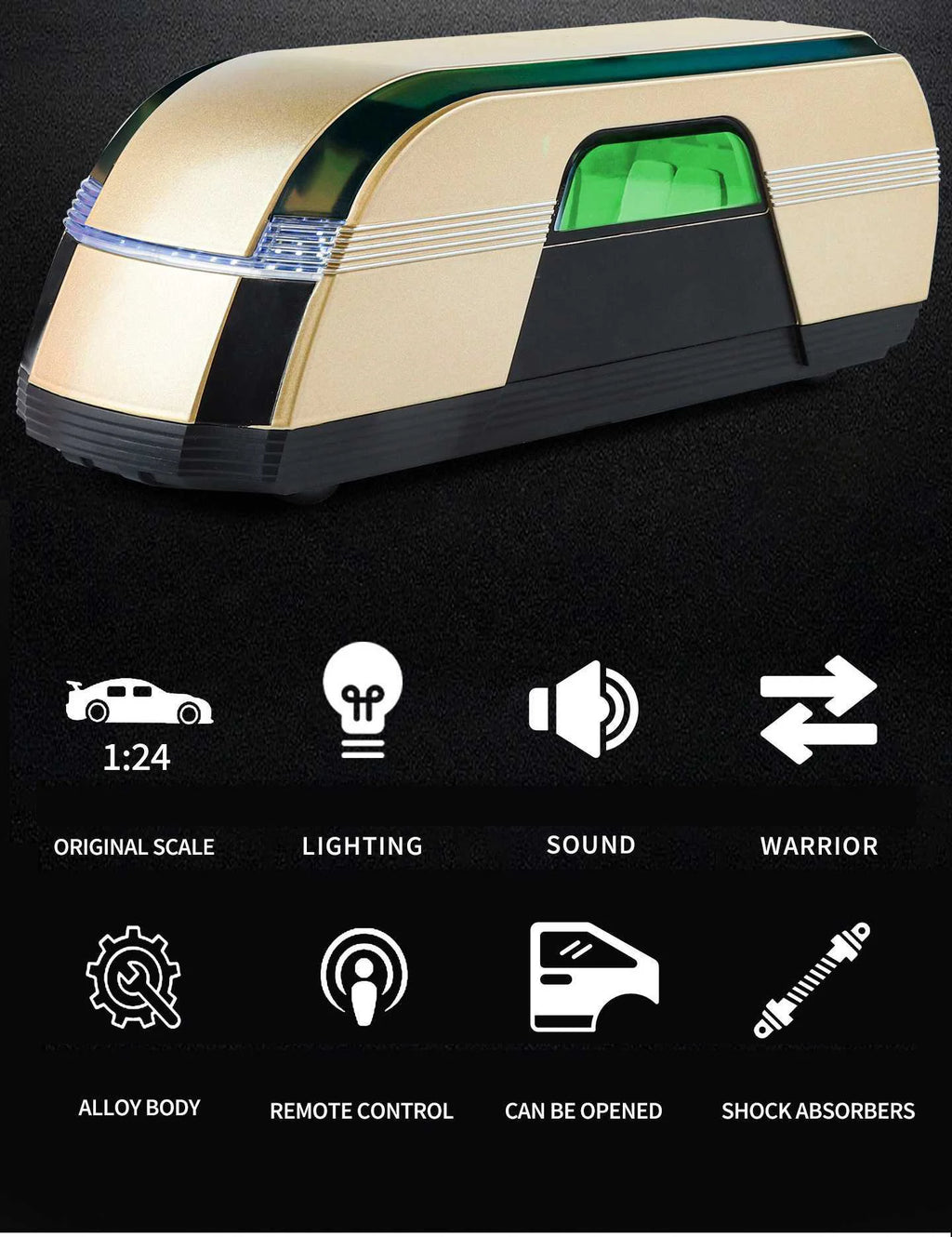 NEW 1:24 Robovan VAN Key Control Alloy Car Model Sound and Light Pull Back Car Model Collectibles Birthday Gift
