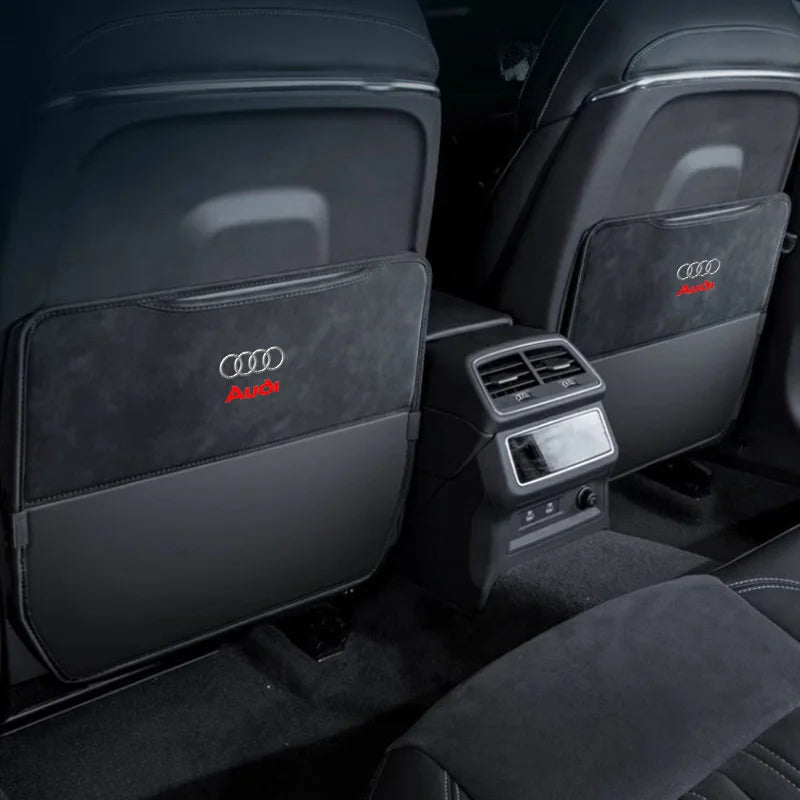 Car Flip Over Pocket Seat Back Protector Dirt-resistant Anti Kick Pads For Audi A4 B5 B6 A3 A5 A6 C6 C5 A1 A7 A8 Q2 Q3 Q5 Q7 Q8