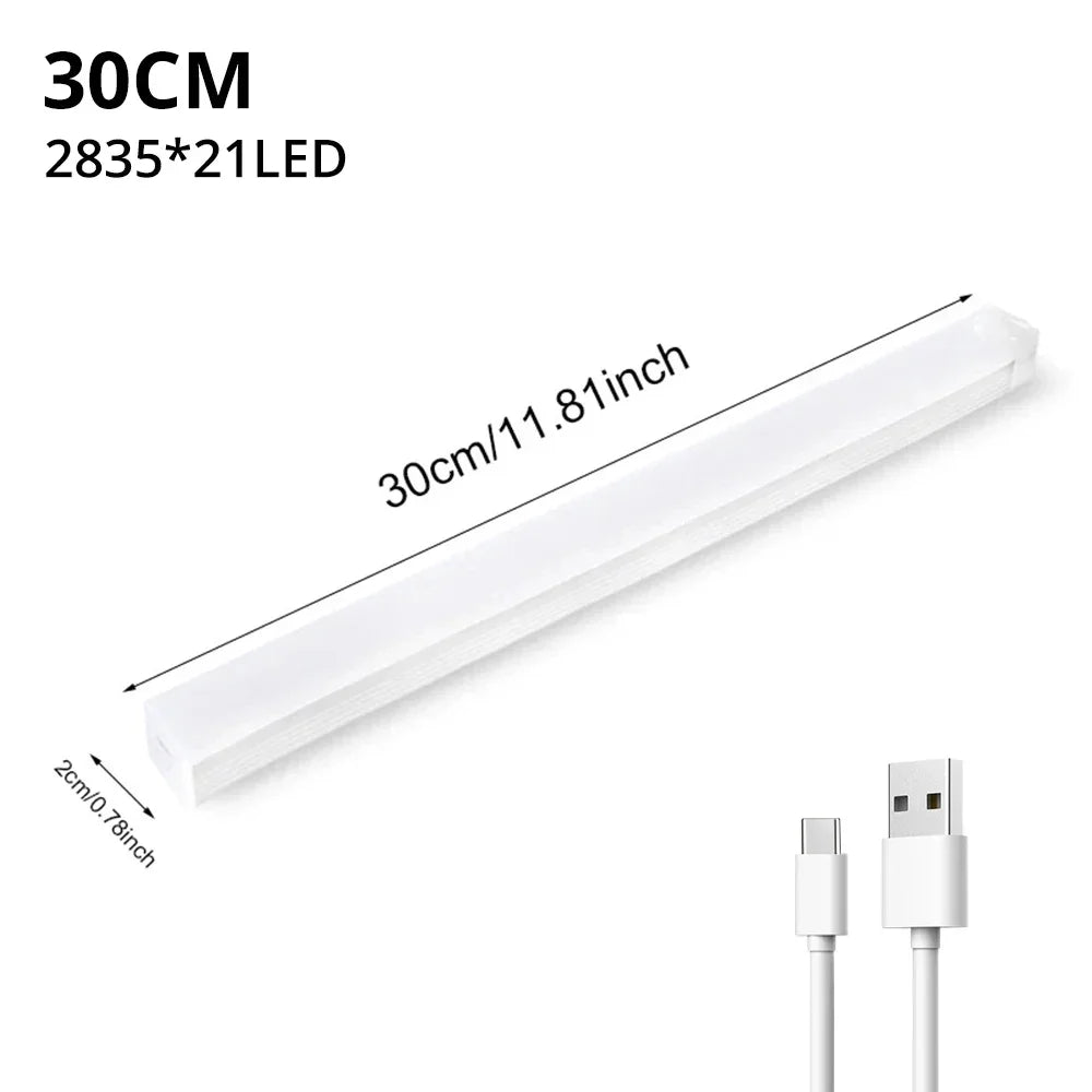 Veilleuses à détecteur de mouvement, Lampe LED sans fil Rechargeable USB Magnétique pour Armoire, Penderie, Cuisine, Couloir, Tube Détecteur, Ampoule