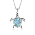 Bohemia Cute Frog Pendant Necklace For Women Inlay Blue Imitation Opal Necklace Wedding Party Jewelry Christmas Gifts for Her