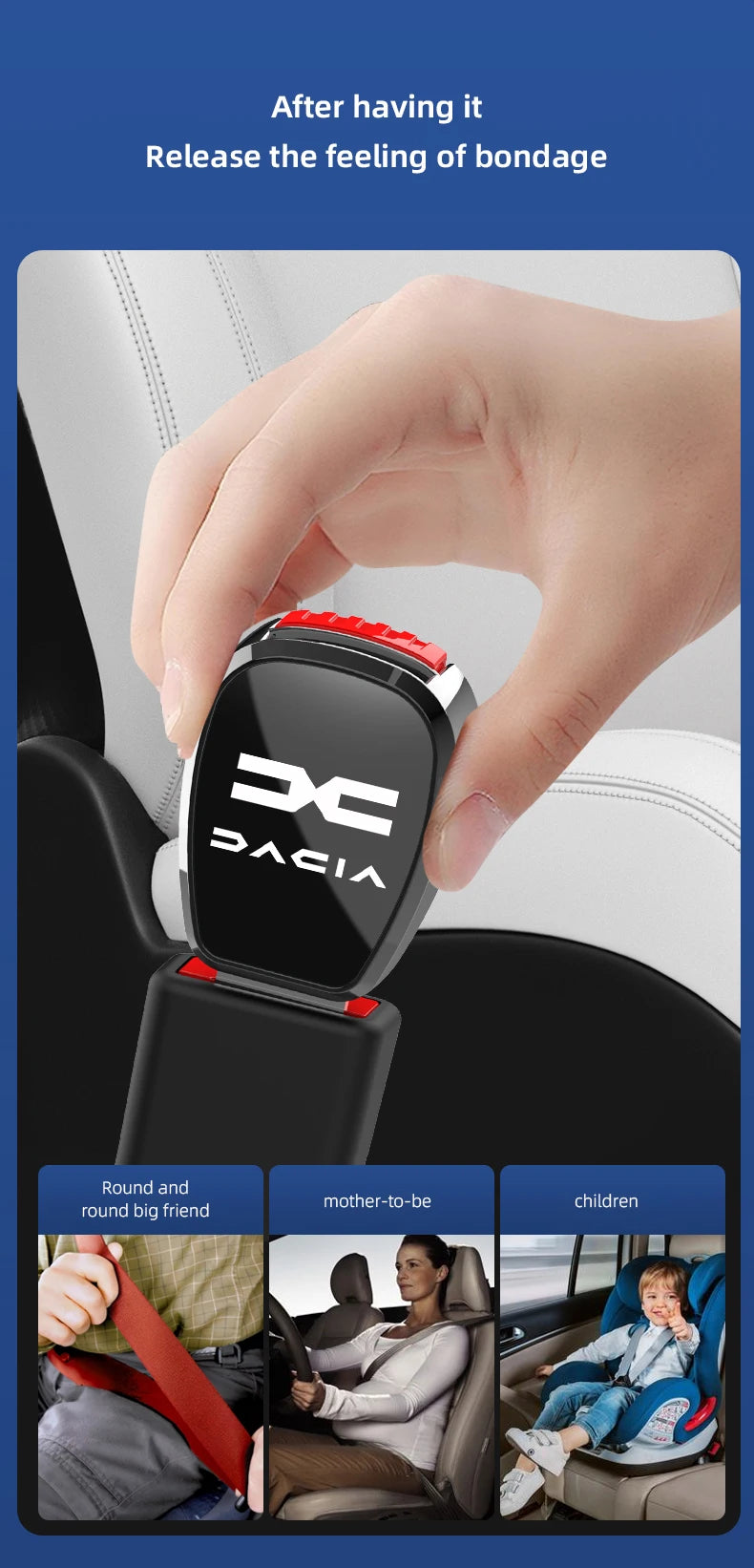Car Seat Safety Lock Buckle Seatbelt Clip Extender For Dacia Duster Logan Sandero Stepway Dokker Lodgy MCV 2019 Spring Bigste