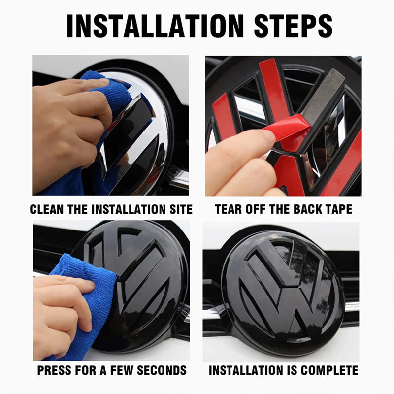 Volkswagen Car Logo Front Grille Rear Trunk Decoration Sticker For VW GTI Golf MK6 MK7 Polo Passat CC Tiguan T-ROC Jetta Arteon