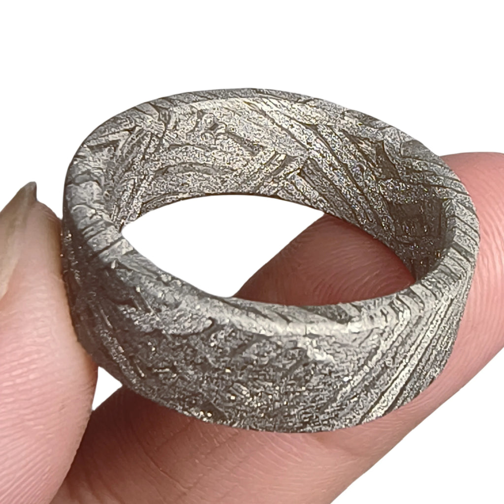 Muonionalusta meteorite Lovers ring Natural iron meteorite pendant MeteoriteHandmade wedding ring Meteorite  Ring-I